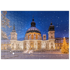 Darstellung des Puzzle Motivs Kloster Ettal zur Weihnachtszeit - Puzzleteile: 200