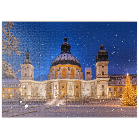 Darstellung des Puzzle Motivs Kloster Ettal zur Weihnachtszeit - Puzzleteile: 500
