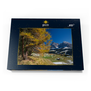 Herbst auf der Seiser Alm (1700 - 2300m) gegen Langkofelgruppe (3181m), Trentino-Südtirol 1000 Puzzle Schachtel Ansicht3