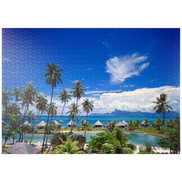 puzzleplate Beachcomber Hotel auf der Insel Tahiti, Französisch Polynesien, Südsee 1000 Puzzle