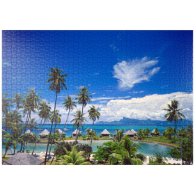 Darstellung des Puzzle Motivs Beachcomber Hotel auf der Insel Tahiti, Französisch Polynesien, Südsee - Puzzleteile: 1000
