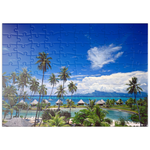 puzzleplate Beachcomber Hotel auf der Insel Tahiti, Französisch Polynesien, Südsee 100 Puzzle