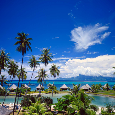 Beachcomber Hotel auf der Insel Tahiti, Französisch Polynesien, Südsee 100 Puzzle 3D Modell