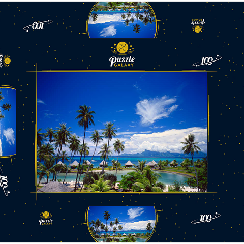 Beachcomber Hotel auf der Insel Tahiti, Französisch Polynesien, Südsee 100 Puzzle Schachtel 3D Modell