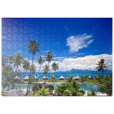 puzzleplate Beachcomber Hotel auf der Insel Tahiti, Französisch Polynesien, Südsee 200 Puzzle