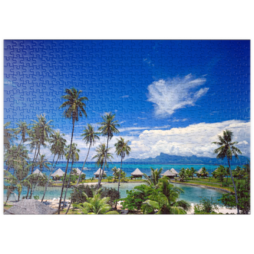 puzzleplate Beachcomber Hotel auf der Insel Tahiti, Französisch Polynesien, Südsee 500 Puzzle