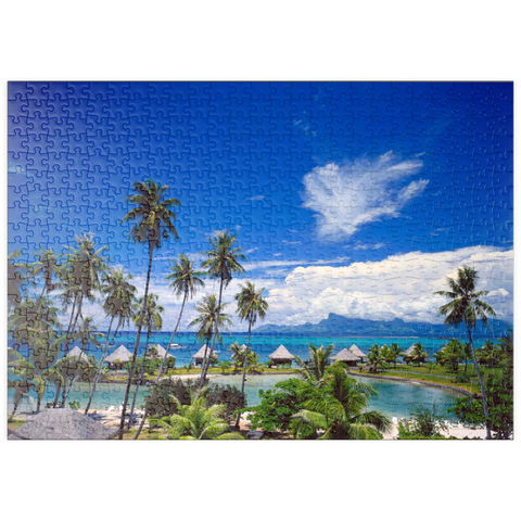 puzzleplate Beachcomber Hotel auf der Insel Tahiti, Französisch Polynesien, Südsee 500 Puzzle