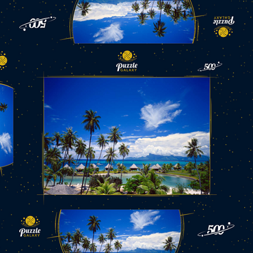 Beachcomber Hotel auf der Insel Tahiti, Französisch Polynesien, Südsee 500 Puzzle Schachtel 3D Modell