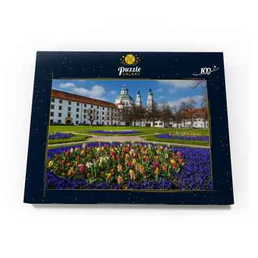 Blick aus dem Hofgarten auf die barocke Basilika St. Lorenz im Frühling 100 Puzzle Schachtel Ansicht3