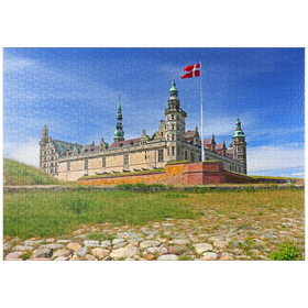 Darstellung des Puzzle-Motivs Hamletschloss Kronborg in Helsingör am Öresund, Seeland, Dänemark – Puzzleteile: 1000