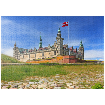 puzzleplate Hamletschloss Kronborg in Helsingör am Öresund, Seeland, Dänemark 1000 Puzzle