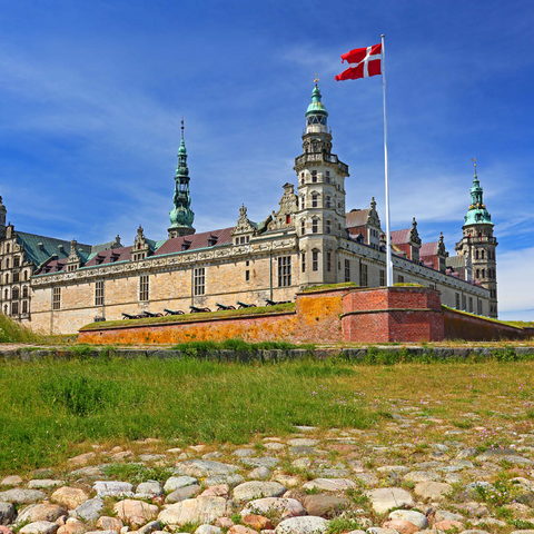 Hamletschloss Kronborg in Helsingör am Öresund, Seeland, Dänemark 1000 Puzzle 3D Modell