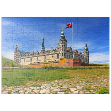 puzzleplate Hamletschloss Kronborg in Helsingör am Öresund, Seeland, Dänemark 100 Puzzle