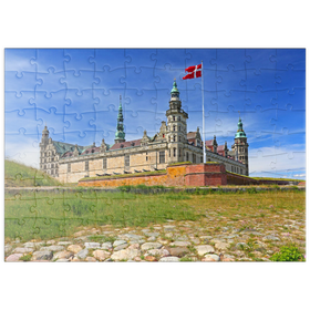 Darstellung des Puzzle Motivs Hamletschloss Kronborg in Helsingör am Öresund, Seeland, Dänemark - Puzzleteile: 100