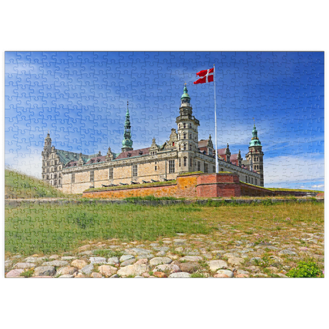 puzzleplate Hamletschloss Kronborg in Helsingör am Öresund, Seeland, Dänemark 500 Puzzle