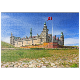 Darstellung des Puzzle Motivs Hamletschloss Kronborg in Helsingör am Öresund, Seeland, Dänemark - Puzzleteile: 500