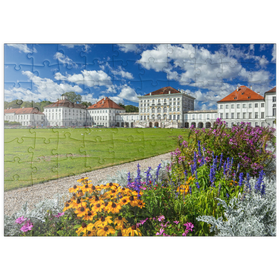 Darstellung des Puzzle Motivs Schlosspark mit dem Nymphenburger Schloss - Puzzleteile: 100