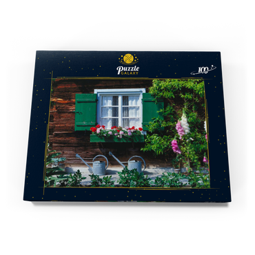 Altes Bauernhausfenster in Oberbayern, Bayern, Deutschland 100 Puzzle Schachtel Ansicht3