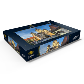Alternative Darstellung des Puzzle-Motivs Stadtbefestigung mit dem Ellinger Tor – Puzzleteile: 1000