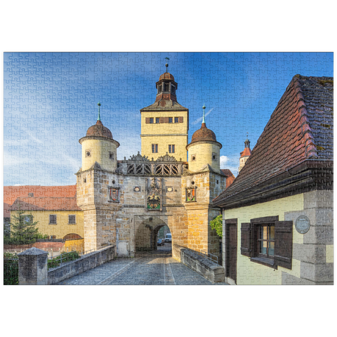 puzzleplate Stadtbefestigung mit dem Ellinger Tor 1000 Puzzle