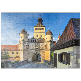 Darstellung des Puzzle Motivs Stadtbefestigung mit dem Ellinger Tor - Puzzleteile: 100