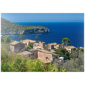 Darstellung des Puzzle-Motivs Blick über Lluc Alcari in die Cala de Deia, Mallorca, Balearen, Spanien – Puzzleteile: 1000