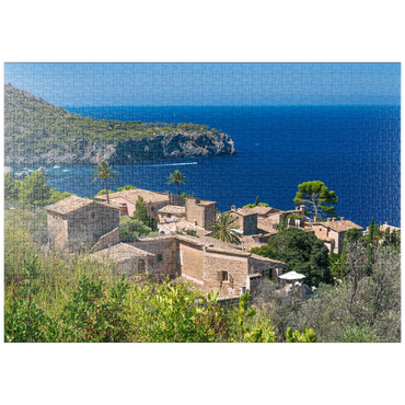 puzzleplate Blick über Lluc Alcari in die Cala de Deia, Mallorca, Balearen, Spanien 1000 Puzzle