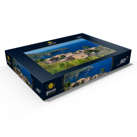 Darstellung des Puzzle Motivs Blick über Lluc Alcari in die Cala de Deia, Mallorca, Balearen, Spanien - Puzzleteile: 500