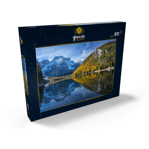 Pragser Wildsee im Naturpark Fanes-Sennes-Prags gegen Seekofel, Dolomiten, Trentino-Südtirol 100 Puzzle Schachtel Ansicht2