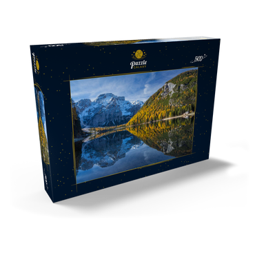 Pragser Wildsee im Naturpark Fanes-Sennes-Prags gegen Seekofel, Dolomiten, Trentino-Südtirol 500 Puzzle Schachtel Ansicht2