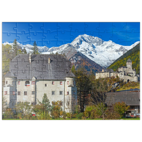 Darstellung des Puzzle Motivs Burg Taufers in Sand in Taufers gegen Schwarzenstein, Dolomiten, Südtirol - Puzzleteile: 100