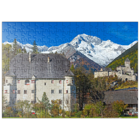 Darstellung des Puzzle-Motivs Burg Taufers in Sand in Taufers gegen Schwarzenstein, Dolomiten, Südtirol – Puzzleteile: 200
