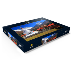 Darstellung des Puzzle Motivs Stupa in der buddhistischen Klosteranlage Tengpoche gegen Mount Everest - Puzzleteile: 100