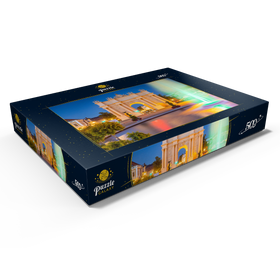 Alternative Darstellung des Puzzle-Motivs Brunnen vor dem Brandenburger Tor am Luisenplatz am Abend – Puzzleteile: 500