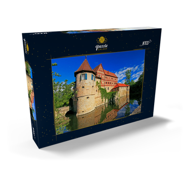 Wasserschloss Unsleben, Unterfranken, Bayern, Deutschland 1000 Puzzle Schachtel Ansicht2