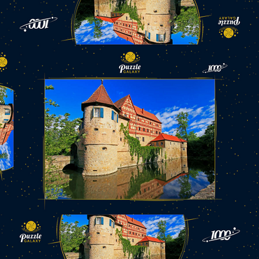 Wasserschloss Unsleben, Unterfranken, Bayern, Deutschland 1000 Puzzle Schachtel 3D Modell