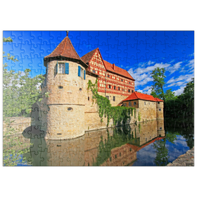 Darstellung des Puzzle-Motivs Wasserschloss Unsleben, Unterfranken, Bayern, Deutschland – Puzzleteile: 200