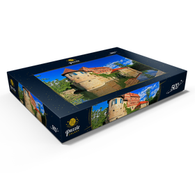 Alternative Darstellung des Puzzle-Motivs Wasserschloss Unsleben, Unterfranken, Bayern, Deutschland – Puzzleteile: 500