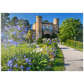 Darstellung des Puzzle-Motivs Torhaus an der Orangerie im Botanischen Garten des Karlsruher Schlosses – Puzzleteile: 1000