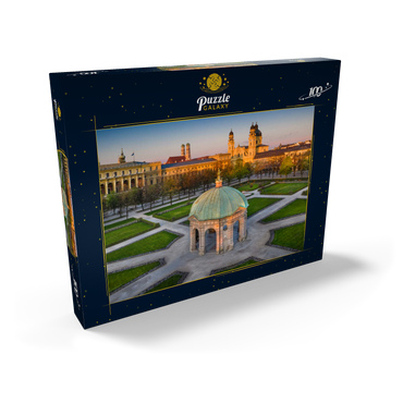 Dianatempel mit der Frauenkirche und der Theatinerkirche im Sonnenaufgang 100 Puzzle Schachtel Ansicht2