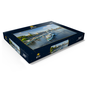 Alternative Darstellung des Puzzle-Motivs Terrassenufer mit den Schiffen der weißen Flotte, Brühlsche Terrasse an der Elbe – Puzzleteile: 200