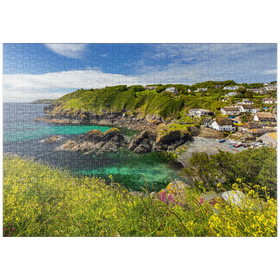 Darstellung des Puzzle-Motivs Fischerdorf Cadgwith auf der Lizard Peninsula, Cornwall – Puzzleteile: 1000