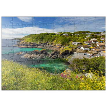 puzzleplate Fischerdorf Cadgwith auf der Lizard Peninsula, Cornwall 100 Puzzle