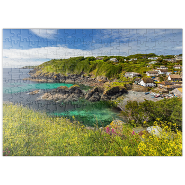 puzzleplate Fischerdorf Cadgwith auf der Lizard Peninsula, Cornwall 200 Puzzle
