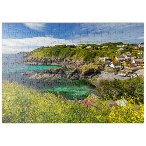 puzzleplate Fischerdorf Cadgwith auf der Lizard Peninsula, Cornwall 200 Puzzle