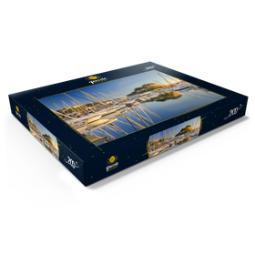 Alternative Darstellung des Puzzle-Motivs Abend am Hafen mit dem Castillo in Denia, Costa Blanca, Spanien – Puzzleteile: 200
