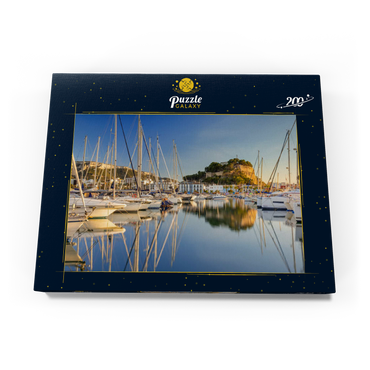 Abend am Hafen mit dem Castillo in Denia, Costa Blanca, Spanien 200 Puzzle Schachtel Ansicht3