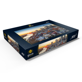 Alternative Darstellung des Puzzle-Motivs Blick vom Kaiserdom über die Neue Altstadt zum Römer mit der Paulskirche – Puzzleteile: 1000