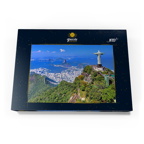 Christusstatue Cristo Redentor auf dem Corcovado (710m), Rio de Janeiro, Brasilien 1000 Puzzle Schachtel Ansicht3