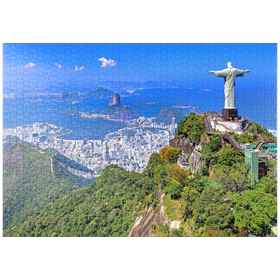 Darstellung des Puzzle-Motivs Christusstatue Cristo Redentor auf dem Corcovado (710m), Rio de Janeiro, Brasilien – Puzzleteile: 1000